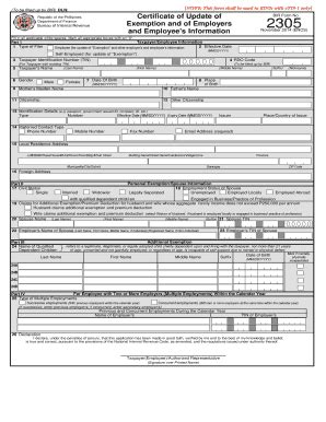 bir form 2305 online registration|To be filled.